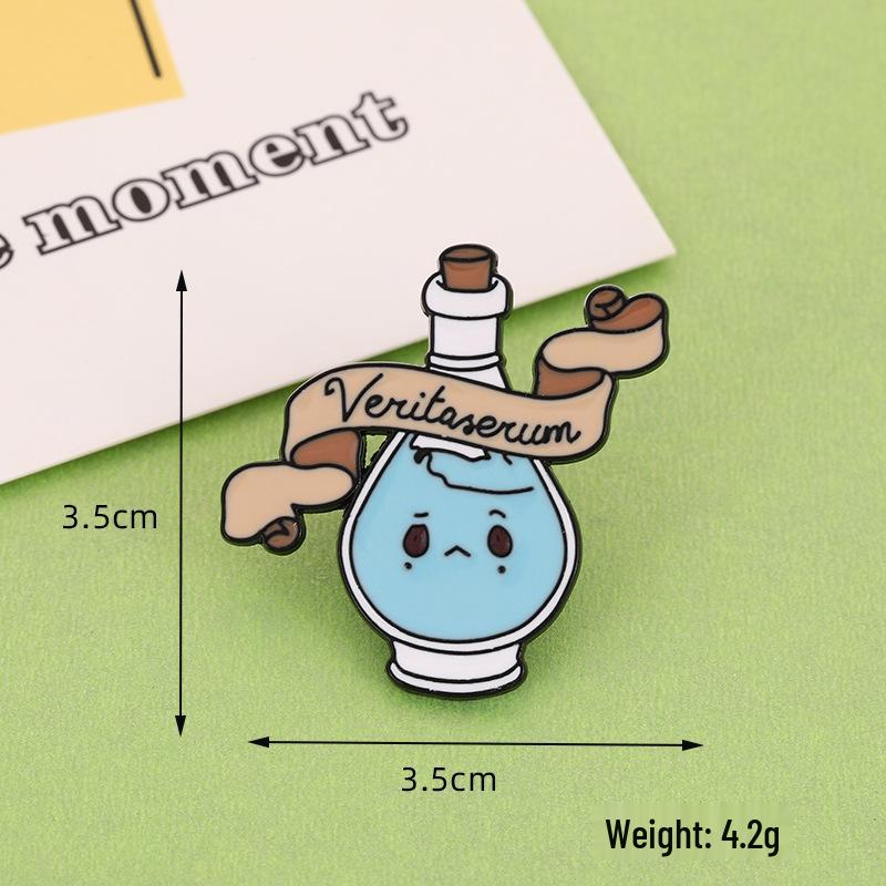 Japanese Korean Cartoon Enamel Potion Bottle Brooch: Creative, Cute, Fashionable Pin Badge
