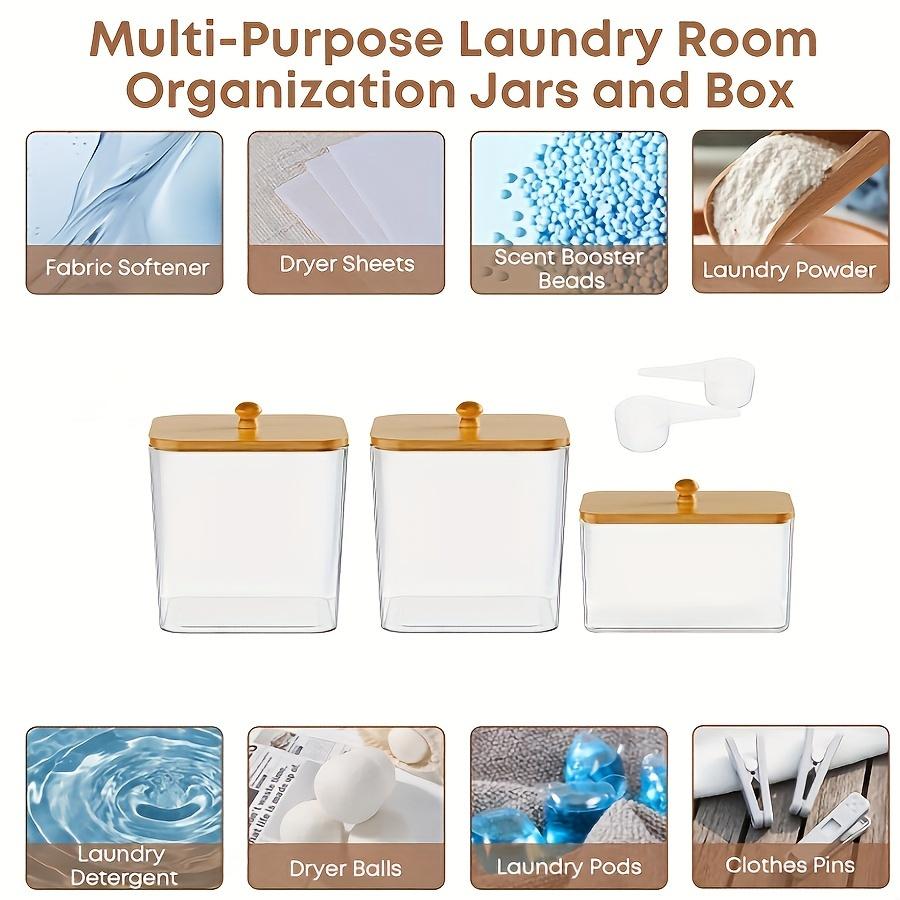 Laundry Room Organization Storage Containers Laundry Pod Containers and Dryer Sheet Holder with Lids and Labels Organizing