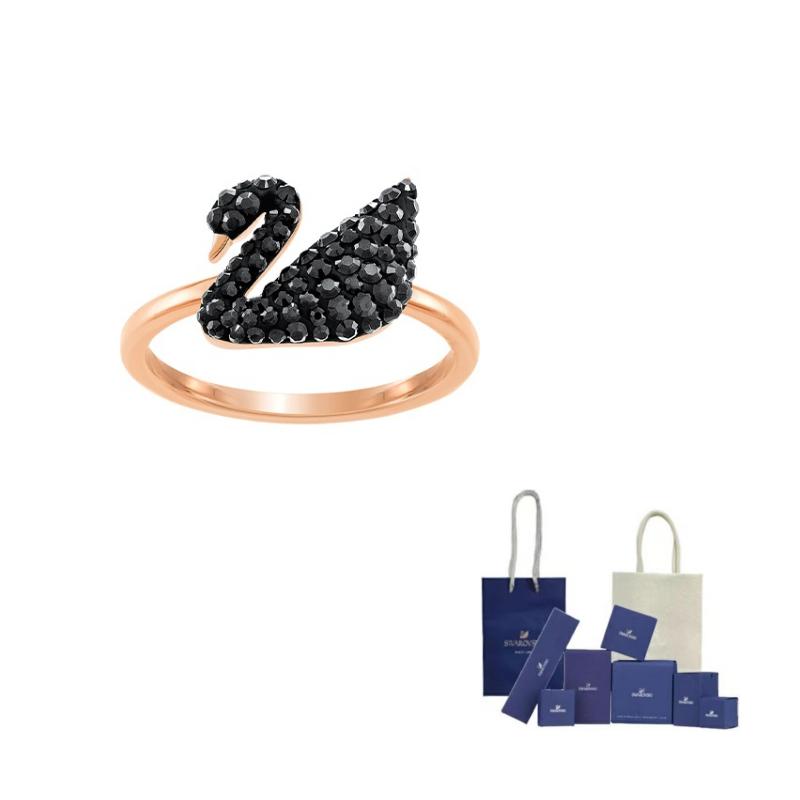 Swarovski Element Rings Womens 50-Original Brand Box And Bag чёрный