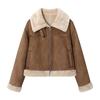 Fur integrated bionic fur winter new suede short coat women 403