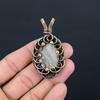 Silver Sheen Obsidian Gemstone Pure Copper Wire Wrapped Handmade Jewelry Pendant For Her