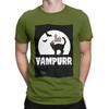 VAMPURR Halloween Bat Cat T-Shirts for Men Funny Pure Cotton Tees Round Neck Short Sleeve T Shirt Adult Tops