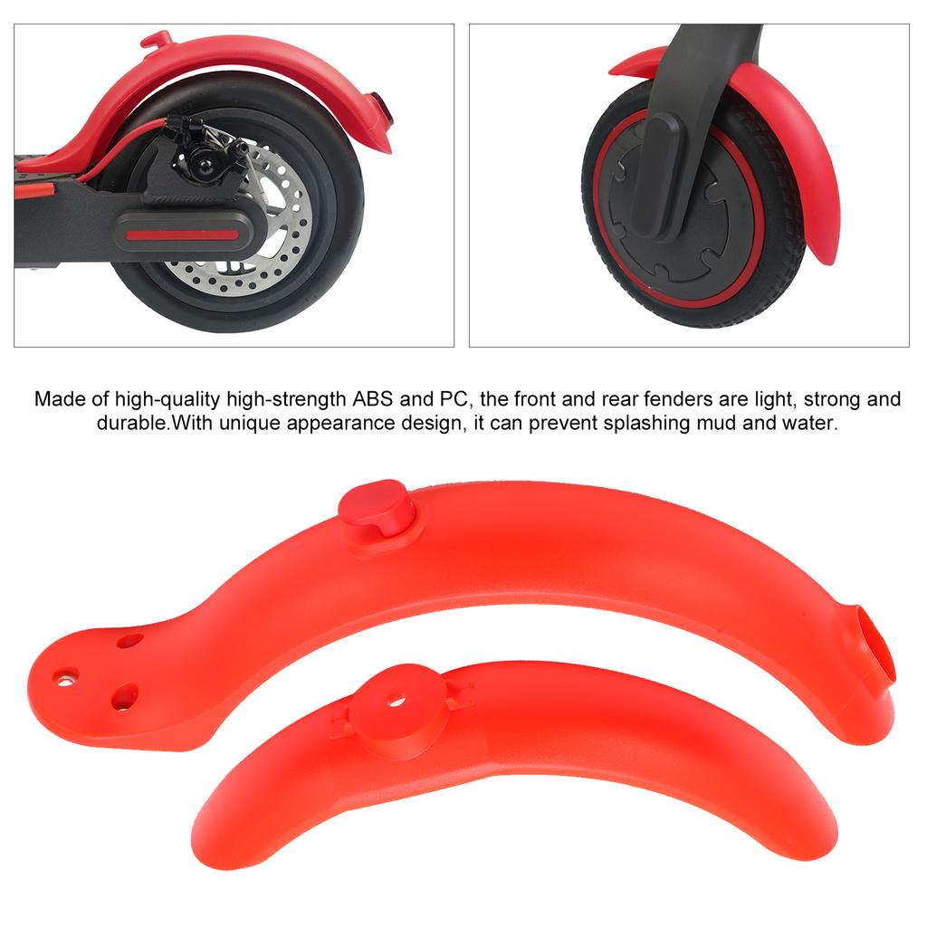 Electric Scooter Front and Rear Fender Mugguard Set with Tools for Xiaomi M365 AccessoriesRed