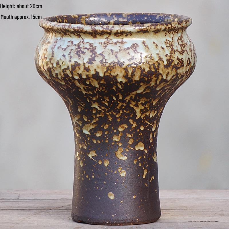 Minimalist Large Coarse Pottery Flower Pot for Succulents and Green Plants