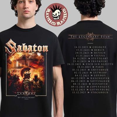 Sabaton Legendary Tour Europe 2025 Legends Of Stuttgart Allemagne Pop Up Shop T-shirt Unisexe