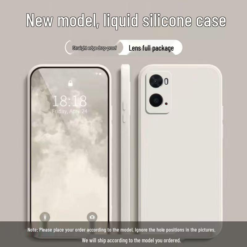 Oppo A36 Case: Simple Solid Color Liquid Full Coverage, Anti-Drop, Straight Edge, Soft Shell