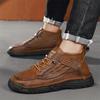 Men's High-top Casual Shoes Handmade Shoes Casual Sneakers Plus Size 39-48