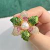 Elegant Fashion Flower Pearl Brooches For Women Girls Rhinestone Suit Coat Clothing Jewelry Accessories Gifts