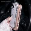 Colorful Diamond Border with Acrylic Material Lens Film Phone Case for iPhone 15 14 Plus 13 12 11 Pro Max XSMax 8 7 Plus Protective Cover