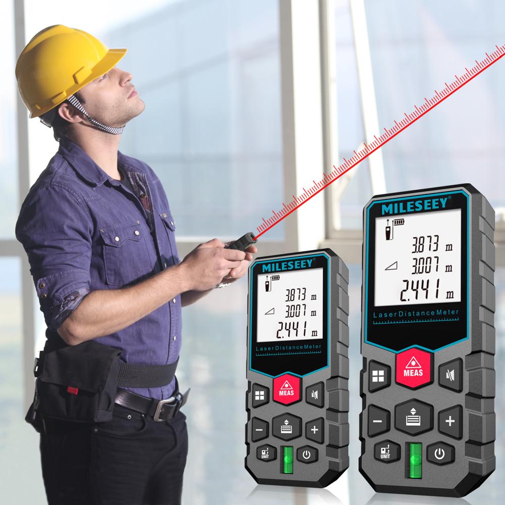 MILESEEY X5 Rechargeable Rangefinder 40M 60M 80M 100M 120M Laser Tape Measure,Trena Laser for Construction,DIY