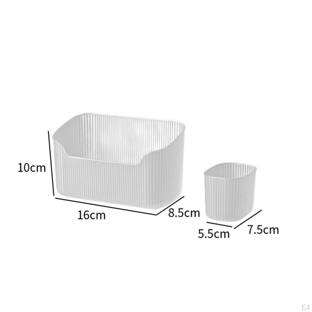 2 Pieces Makeup Holder Tray, Cosmetic Storage Box, Elegant Display Case for Countertop