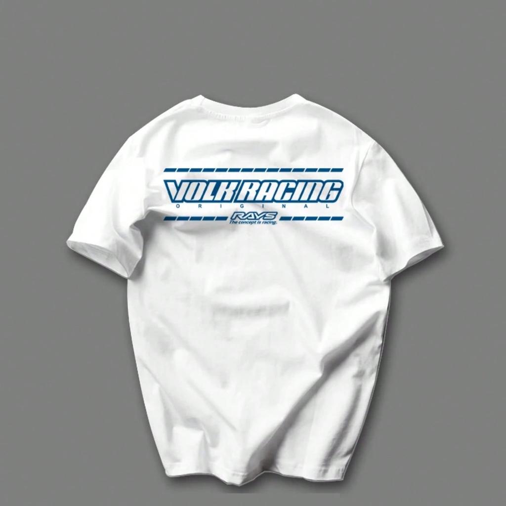JDM Car Modification Culture RAYS Cotton Short Sleeve 's And 's Couple T-Shirt Large Size Printed 's Cotton T-Shirt