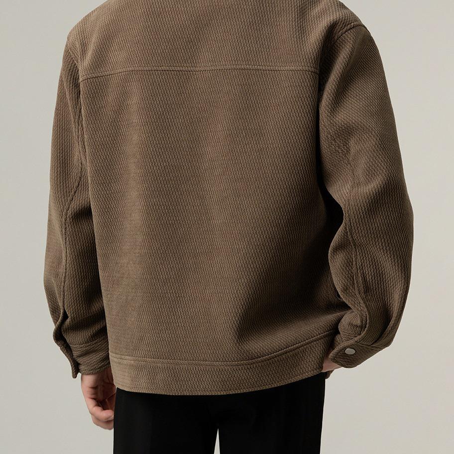 Herren Casual Revers Leichte Jacke – Verdickter Amerikanischer Stil für Frühling und Herbst