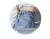 Women's High-Waisted Multi-Button Adjustable Jeans: Slimming Loose Fit Korean Style Wide-Leg Floor-Length Pants