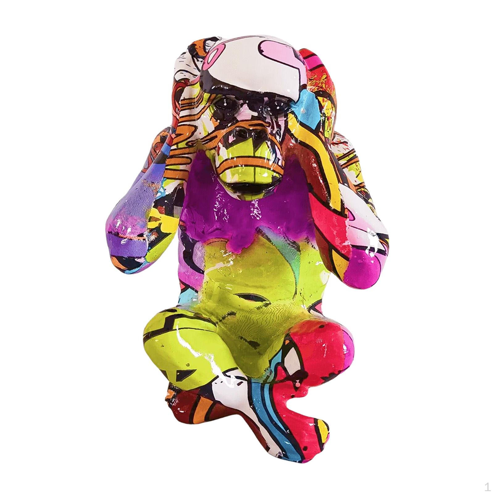 

Colorful Gorilla Statue Art Decoration Statues Resin Desktop Ornament Home Decor