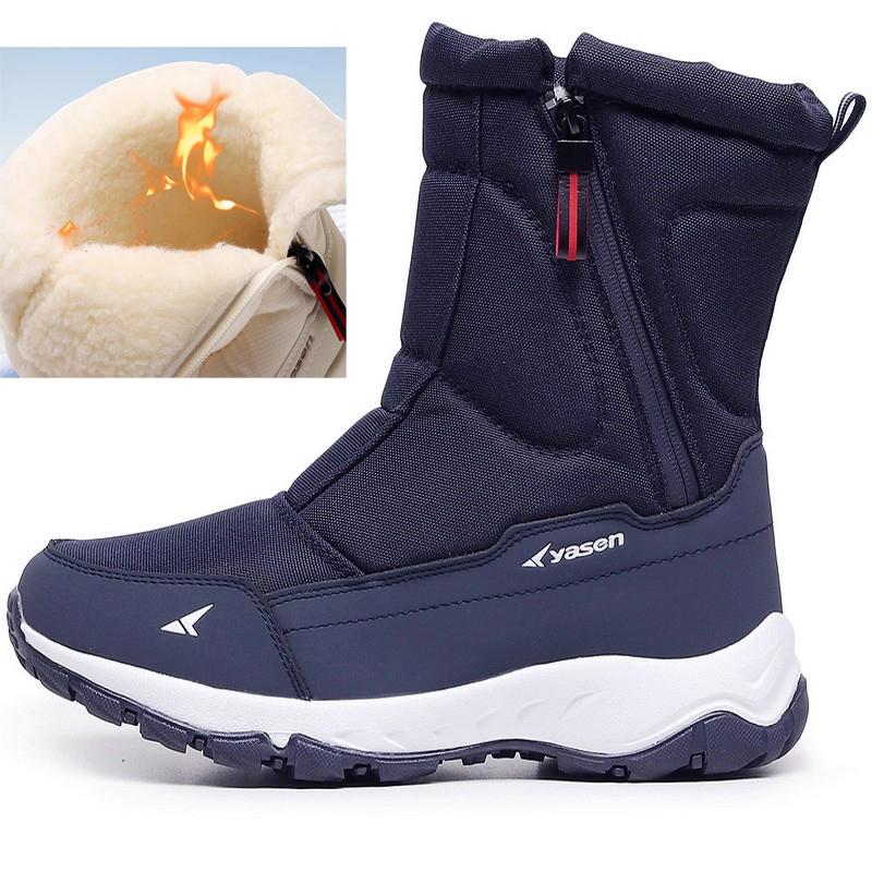 Velká velikost 48 Pánské sněhule udrží v teple plyšové Zimní boty Pánské Nové Teplé bavlněné boty Boční zip Poloviční holínky Protiskluzové