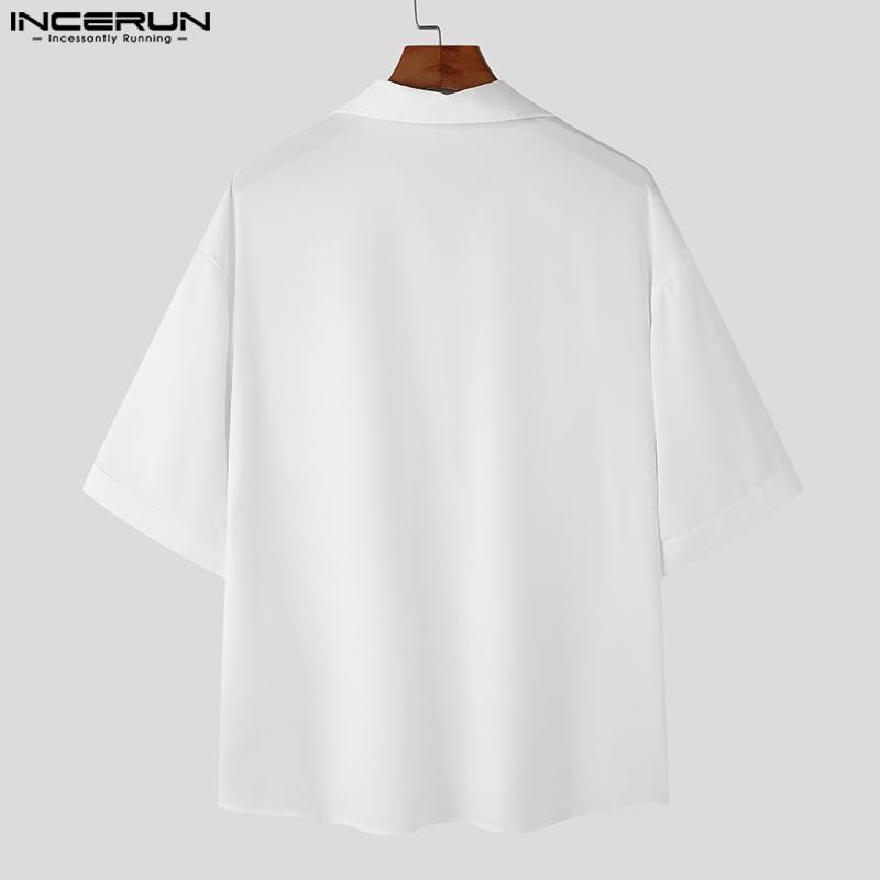 INCERUN Letní ležérní pánská košile s krátkým rukávem