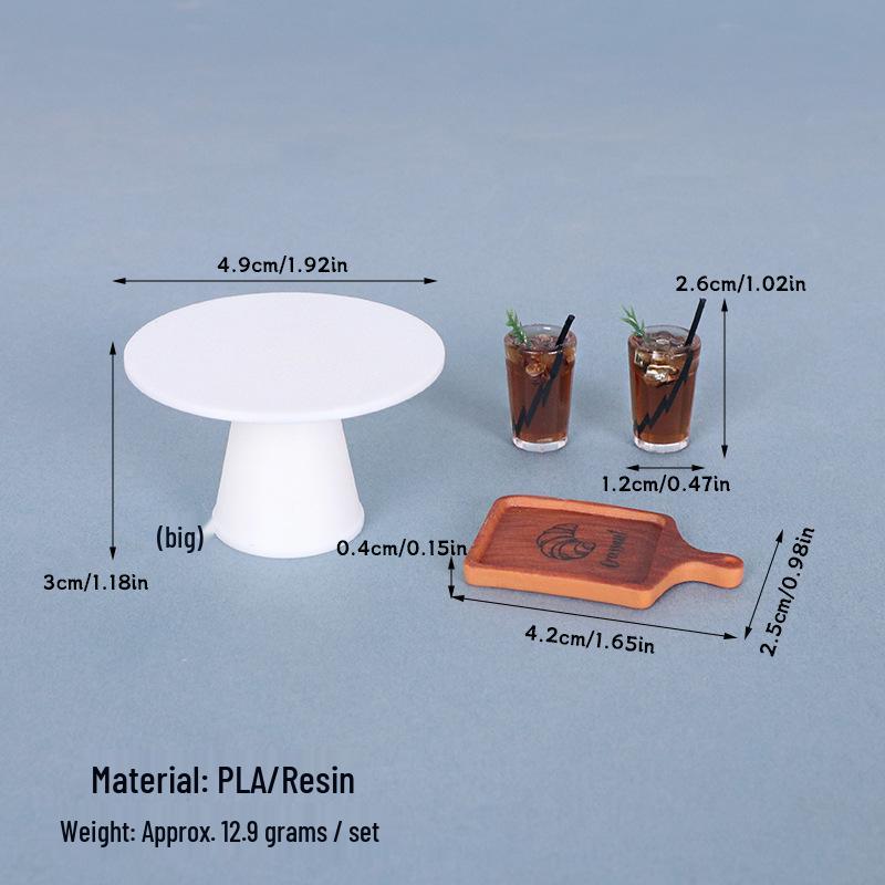 Mini Dollhouse Juice Display Tray - Handmade Decorative Table Accessory