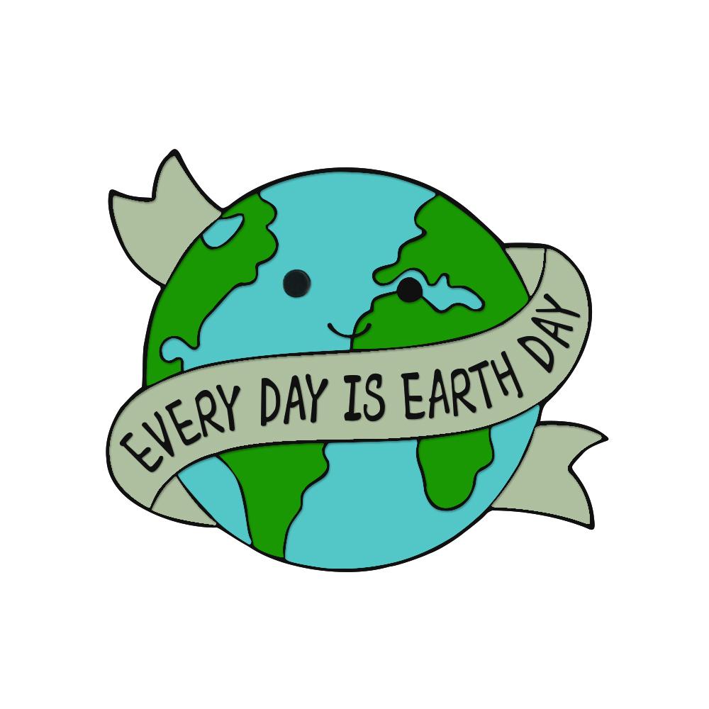 Creative Save the Earth Brooch Slogan Protect Environment Enamel Pins Save Water Go Green Badge Cartoon Custom Bag Lapel Jewelry