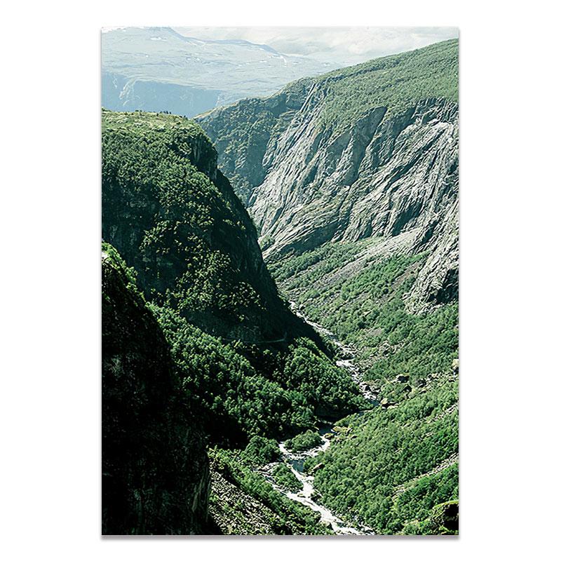 Nordisk Hjemmedekorasjon Fjell Tåkete Skog Bilde Naturlandskap Skandinavisk Plakat Landskapstrykk Veggkunst Lerretsmaleri
