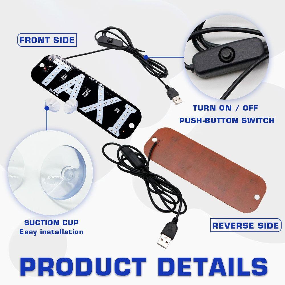 T-A-X-I LED Taxi Sign Light Creative Auto Indicator Lamp Taxi Led Light  Panel Accessories