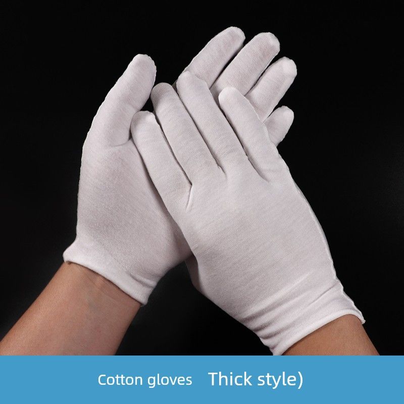 

Women s Sleep Gloves at Night Make Hand Mask Moisturizing Anti-Scratch Breathable Reusable Sleep Wear Cotton Gloves White thickened sleeping gloves -5 pairs S