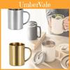 Tasse à café en acier inoxydable avec couvercle pour le bureau, à double paroi isolée, tasse à boire durable