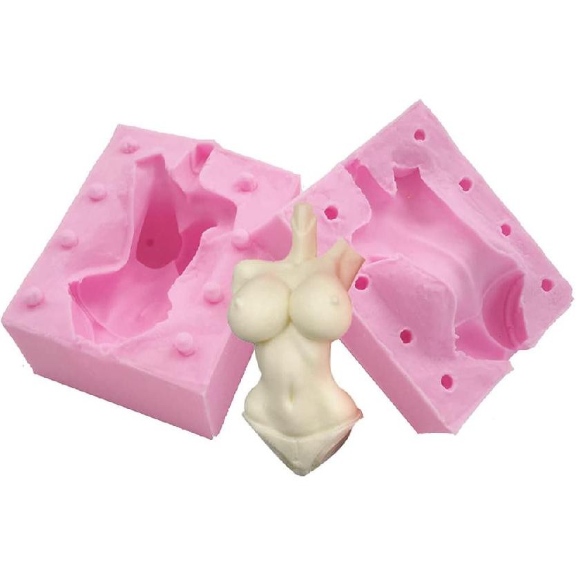 3D Doll Body Leg Arm Face Head Silicone Mold Q Version Dolls Model Fondant Craft Clay Resin Mould DIY Cake Decorating Supplies Baking Tool (5PCS)