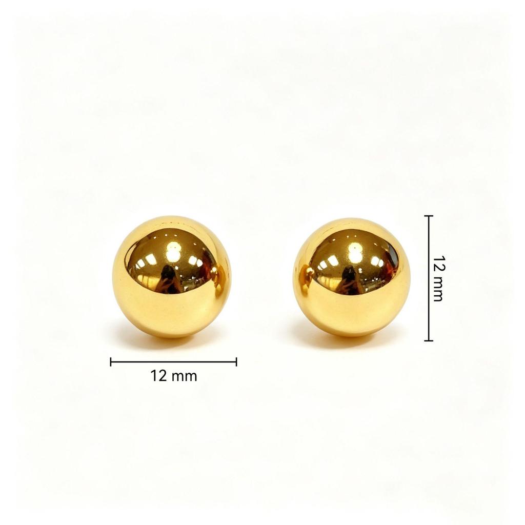 Exquisite Gold Hemisphere Stainless Steel Stud Earrings – Elegant, Versatile, High-End Style.