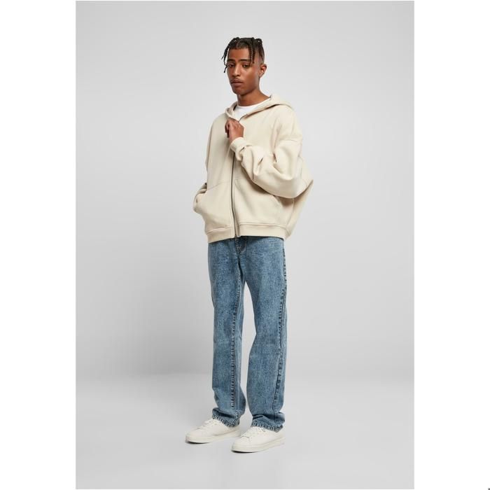 Sweatshirt À Capuche - Urban Classics - 90's - Beige - Manches Longues - Poche Kangourou