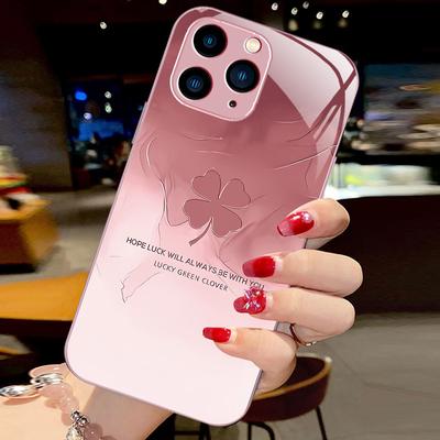 Four-leaf Clover Liquid Glass Phone Case for Apple 15/15Pro/14Pro/13Mini Max