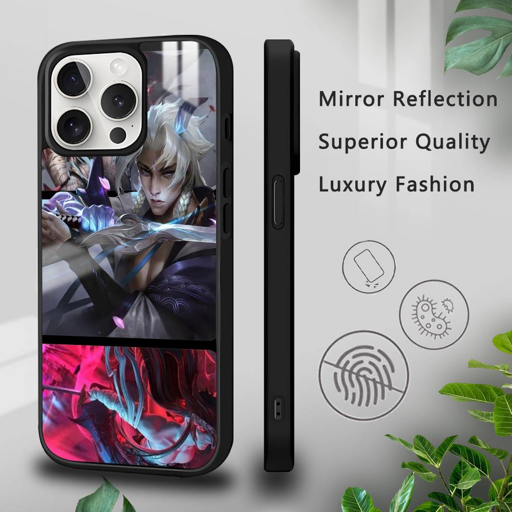 

Game LOL Yone Phone Case For iPhone 16 15 14 13 12 11 Pro Xs Max Mini Plus Celulares Hard Funda iPhone16plus