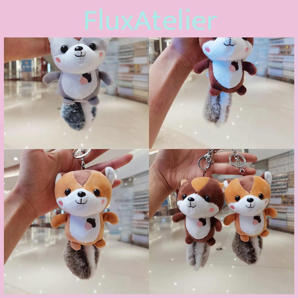 Adorable Plush Squirrel Keychain Cute Stuffed Animal Doll Gift Machine Toy