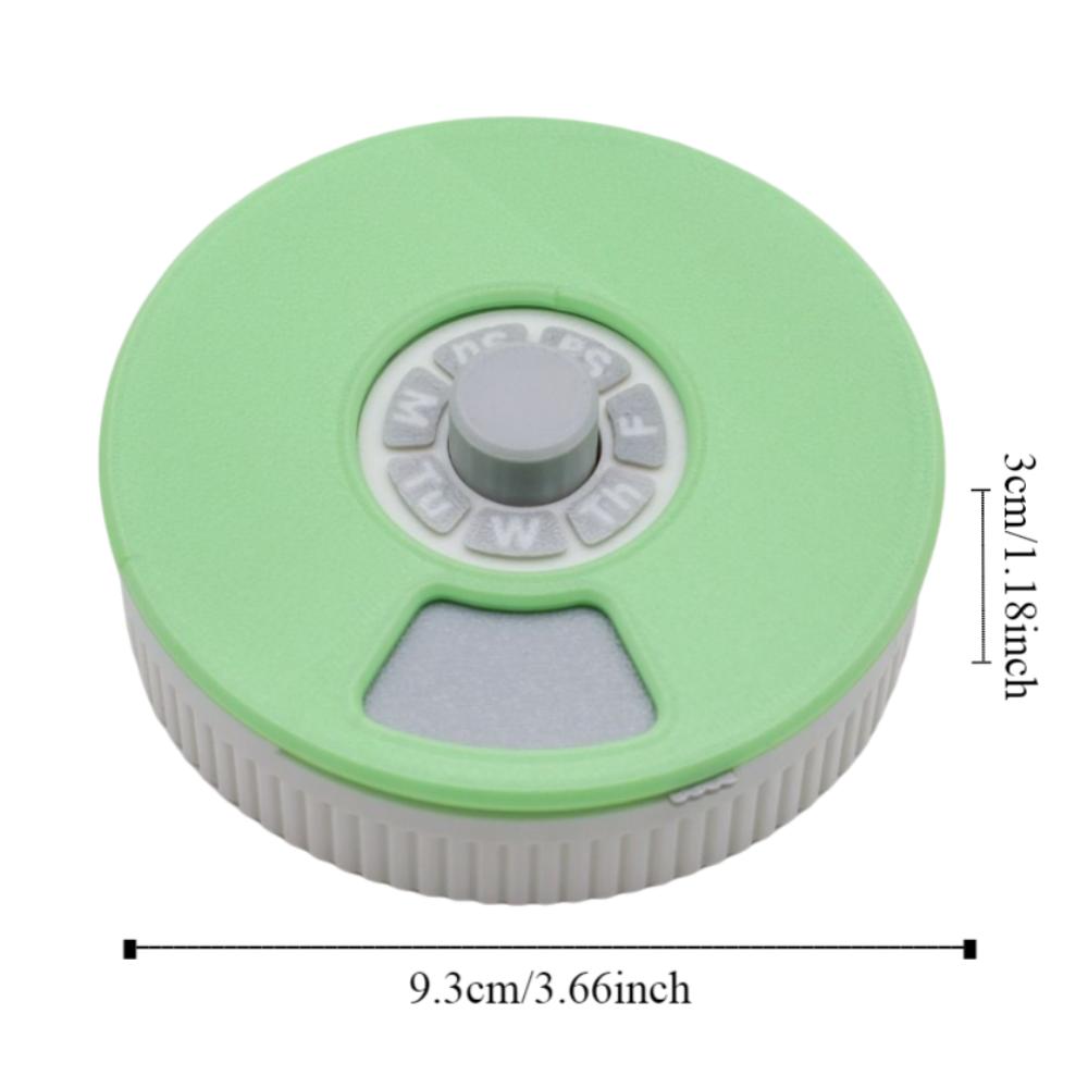 3D Printed Pressing Rotating Medicine Box Grid Design Weekly Pill Case  for Travel Household