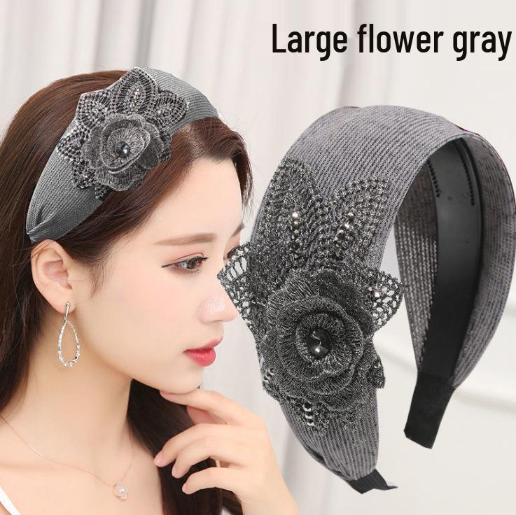 Elegant Wide-Brim Flower Headband – Breathable, Non-Slip Hair Accessory for Women