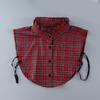Checkered Pattern Detachable Collar Soft Polyester Fabric Decorative Lapel Collar For All Day Wear Women Accessories