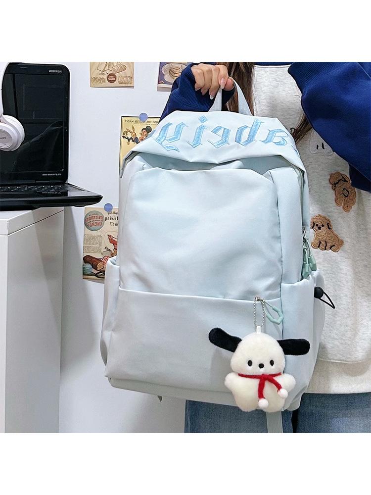 Schoolbag simple solid color middle and high school student schoolbag female 1011 new male large capacity backpack short trip backpack
