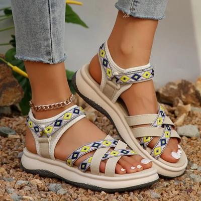Mode Damenschuhe 2024 Marke Übergröße Damensandalen Mode Farblich passende Freizeitsandalen Damen Heißer Verkauf Peep Toe Flache Sandalen