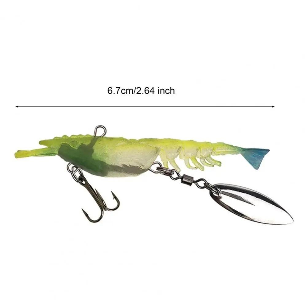 6.7cm Length PVC Shrimp Fishing Lures 4g Weight Pre-rigged Fishing Jigs  Walleye Fishing