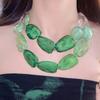 Irregular Acrylic Beaded Double-layer Necklace Exaggerated Clavicle Chain Beaded Necklace  Gift