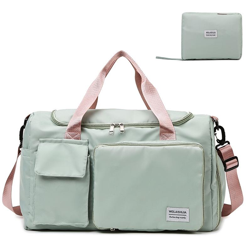 Compact Sports Fitness Bag with Wet/Dry Separation - Foldable Travel Handbag and Carry-on Luggage