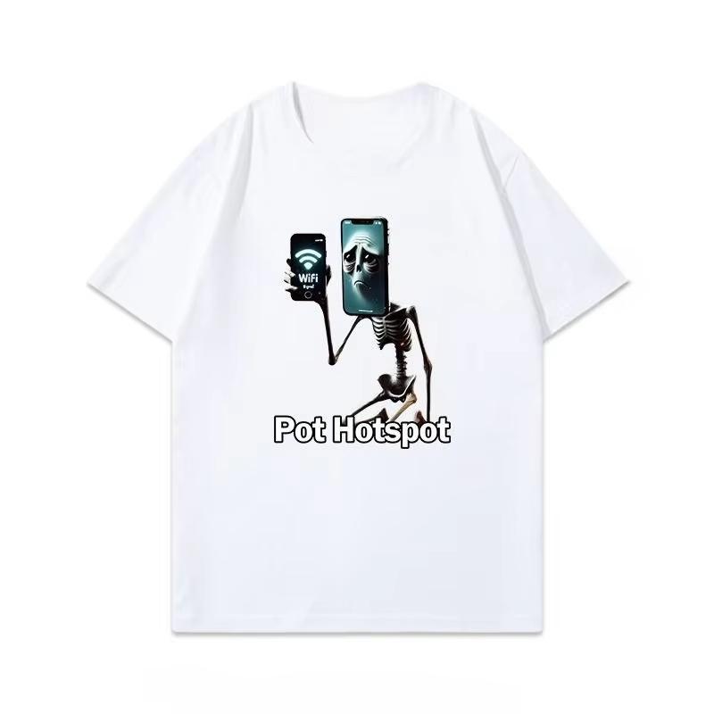 

2025 Summer New Quirky Short-sleeved Abstract Skull Printed T-shirt and Casual Women T Shirt 4XL