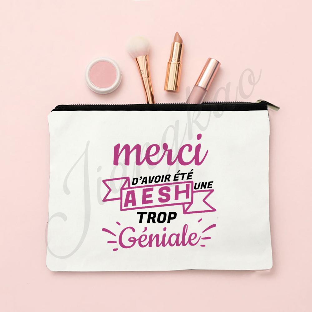 Thank Super Teacher Print Makeup Bag Travel Toiletries Storage Pouch School Pencil Bags Gift for Atsem Avs Aesh Maitress Maitre