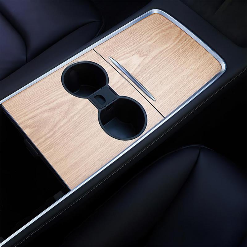 For Tesla Model 3 Y 2025-2025 Center Console Panel Sticker Wood Grain Film Carbon Central Control Cover Car Interior Accessories