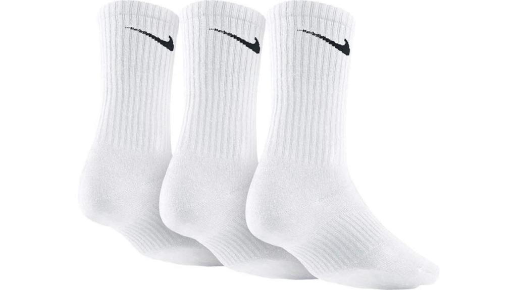 Nike Performance Training Cushion Crew Large White Socks, Length, 3-Pair Set, (W 10-13, M 8-12),