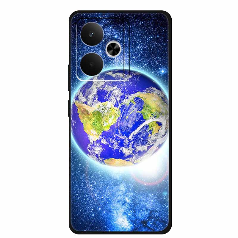 Phone Case For Realme GT 7T Case Flowers Soft Black Silicone Back Cover For Realme 14 5G 15 Pro GT7 Case Shockproof Coque Fundas
