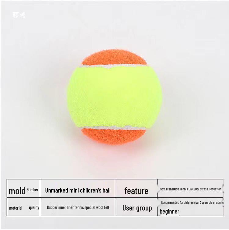 Dreifarbiger Übergangsball für Kinder - Jugend-Trainings-Tennis, Dekompressions-Strandtennis 70RED