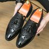Fashion Luxury Brand Designer Men Sequin Tassels Patchwork Casual Brogues Shoes Formal Wedding Dress Homecoming Footwear Zapatos Hombre