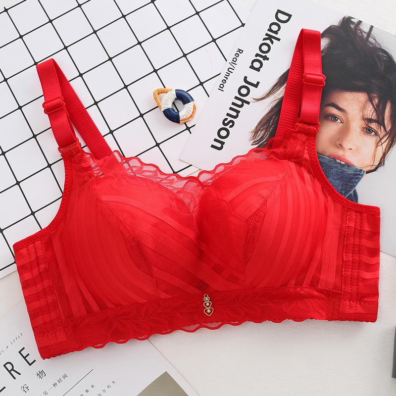 

Новое модное нижнее белье, сексуальный бюстгальтер с маленькой грудью, маленький свежий верхний бюстгальтер, женский удобный бюстгальтер 70B красный