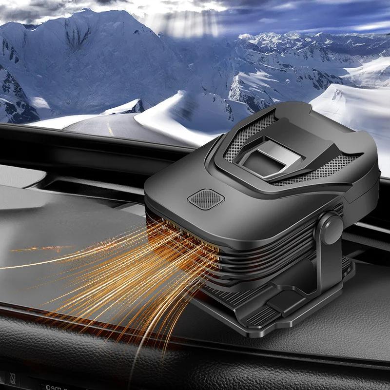 1Pcs Car Heater Defroster Fans 12V Car Heater Fan Fast Heating Auto Windshield Defroster Adjusted 360 Degrees Up And Down